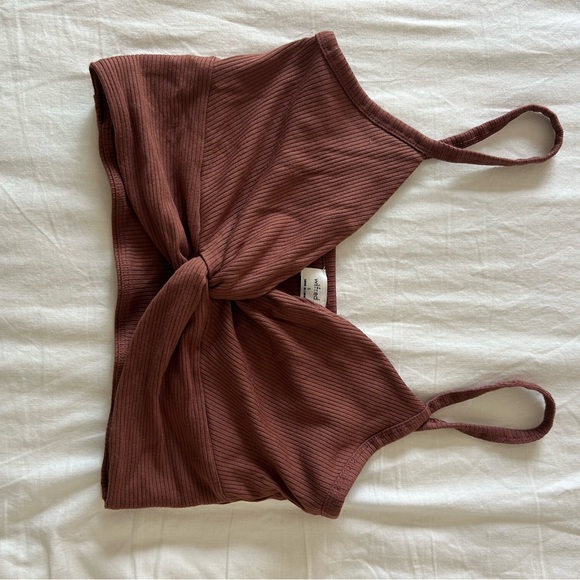 Aritzia Wilfred BROWN crop top - Picture 3 of 3